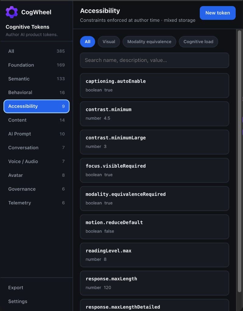 Accessibility in the CogWheel plugin