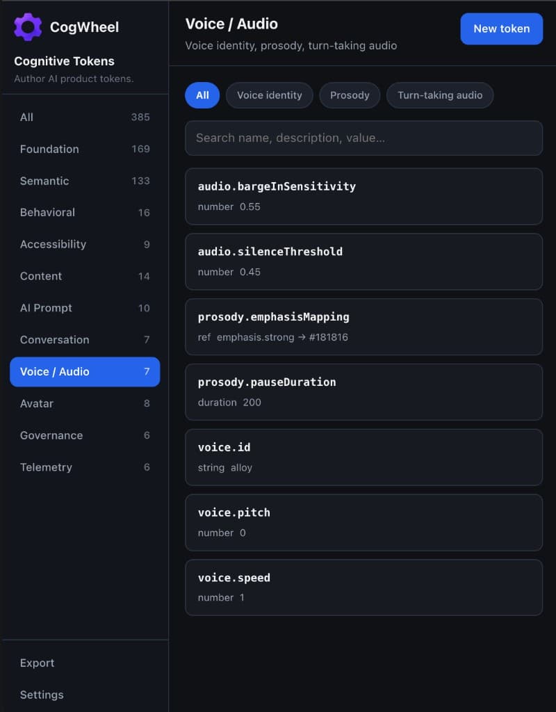 Voice / Audio in the CogWheel plugin